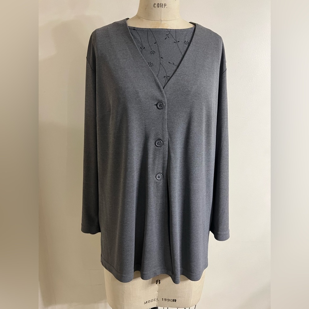 Hilliard & Hanson 2pc Tank and Button Front Cardigan Jacket Size 1X